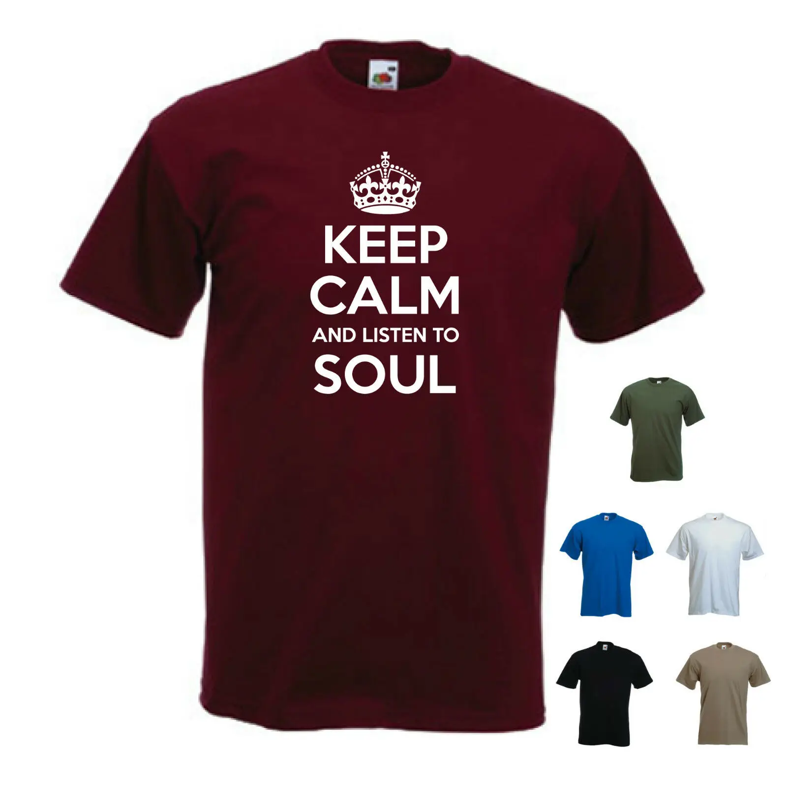'Keep Calm and Listen to Soul' Jazz Blues Motown Funk R&ampB T-shirt Tee Gift | Мужская одежда