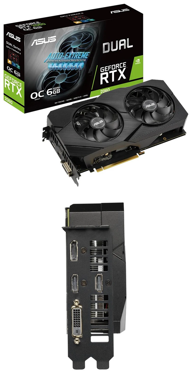 Video card DUAL rtx 2060 O6GB EVO NVIDIA ASUS GDDR6 14000MHz 192bit gpu computer