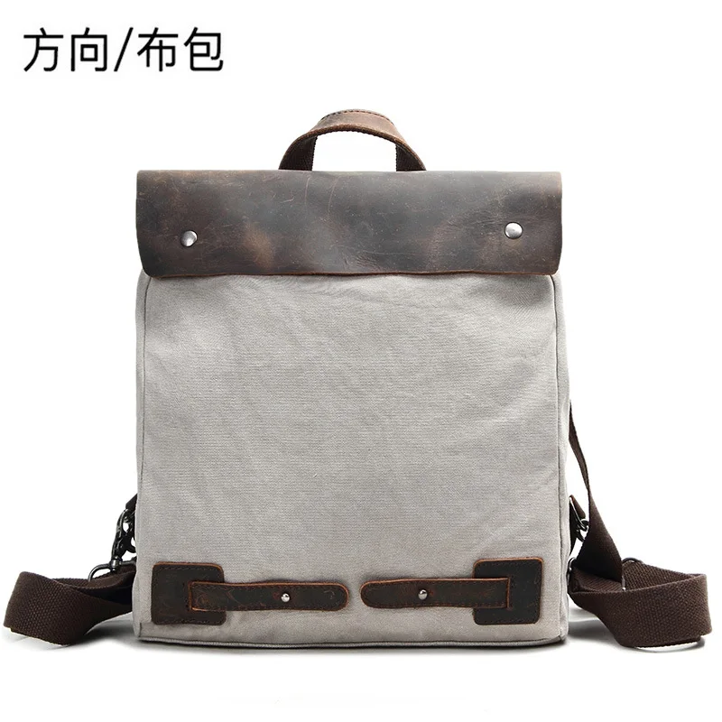 Холщовый Рюкзак на молнии рюкзак школьный маленький рюкзак - Цвет: Бежевый