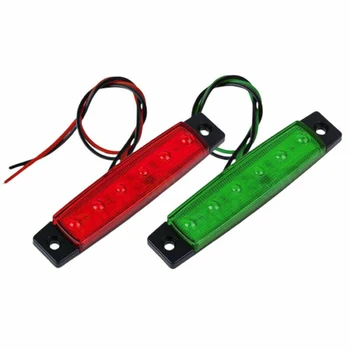 

2Pcs LED Light Car Bus Trailer Boat Indicator Red+Green Replacement Set