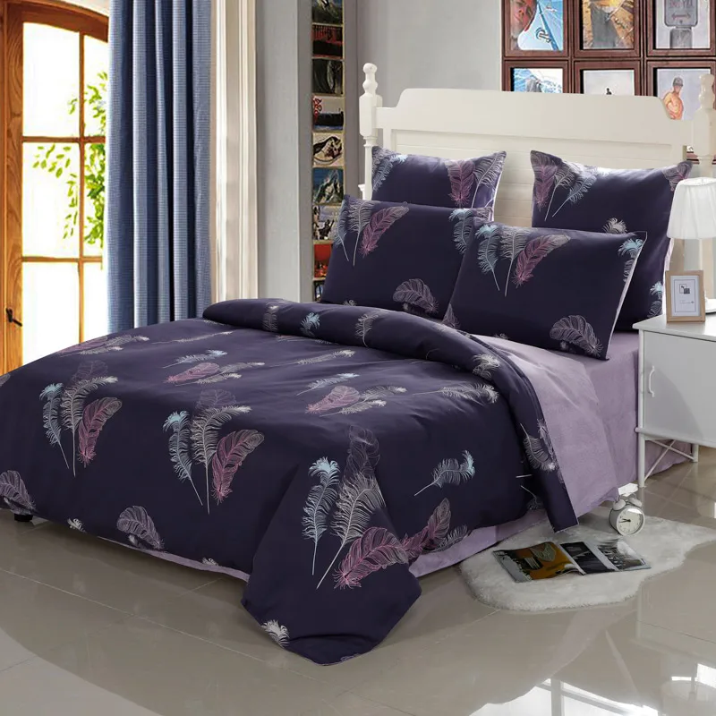 

YAXINLAN bedding set Pure cotton Noctilucent Two colors Plant flowers Flower Patterns Bed sheet quilt cover pillowcase 4-7pcs