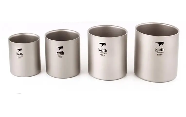 Набор из 4 кружек с двойными стенками Keith titanium Ti3501