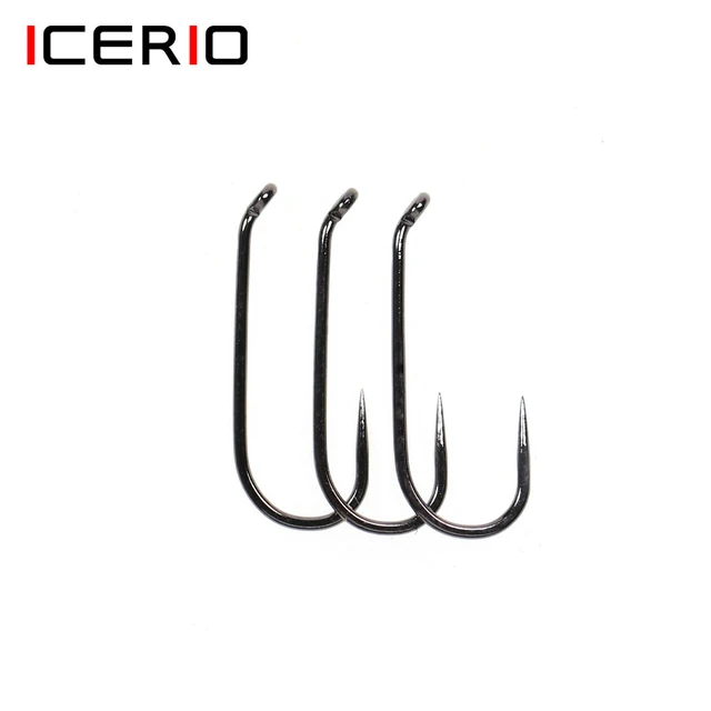100Pcs Fly Tying Hooks,Dry Fly Hook for Fly Tying,Barbless Fly Fishing  Hooks 12#~18#