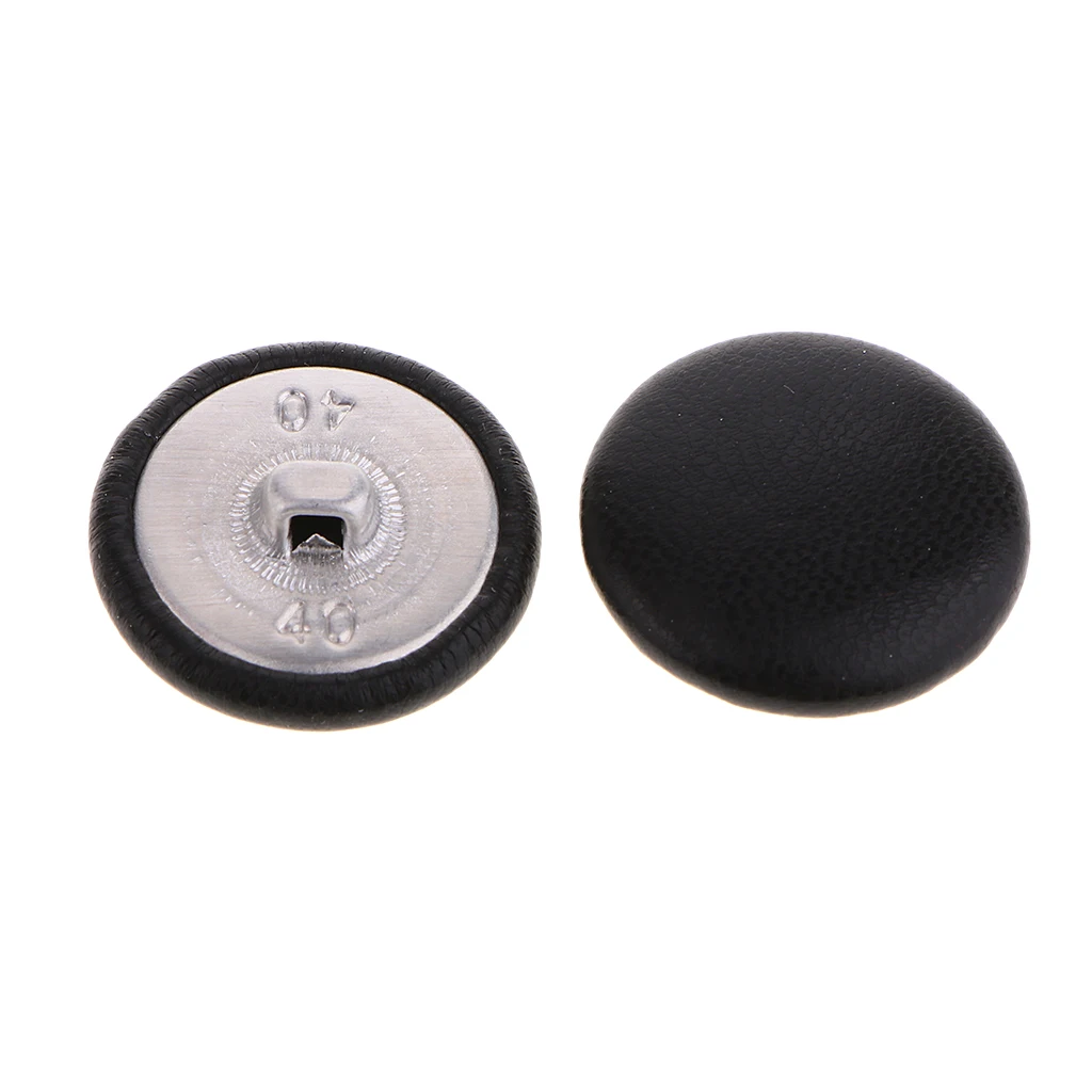 10 Pieces Black Artificial Leather Covered Button for  Suits, Jackets Fronts, Coats, Upholstery