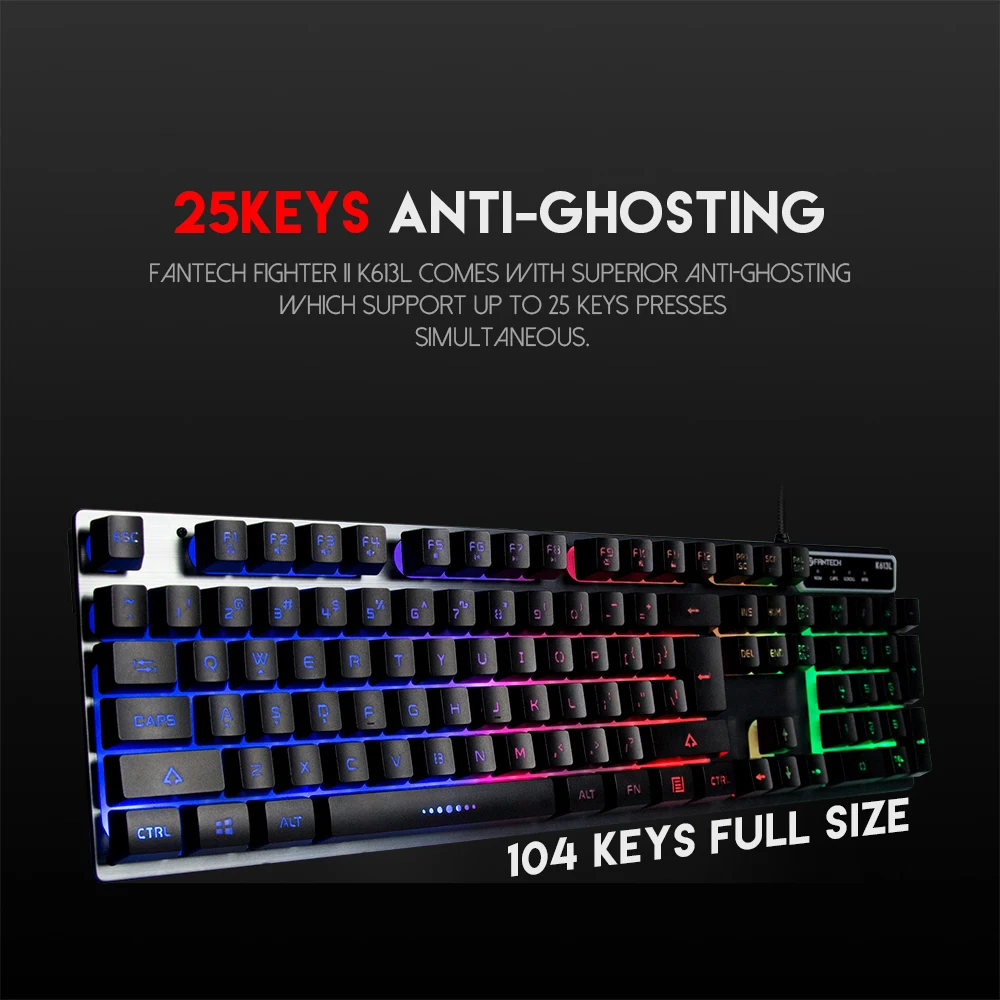Профессиональная игровая клавиатура FANTECH K613L с 25 кнопками без конфликтов 104