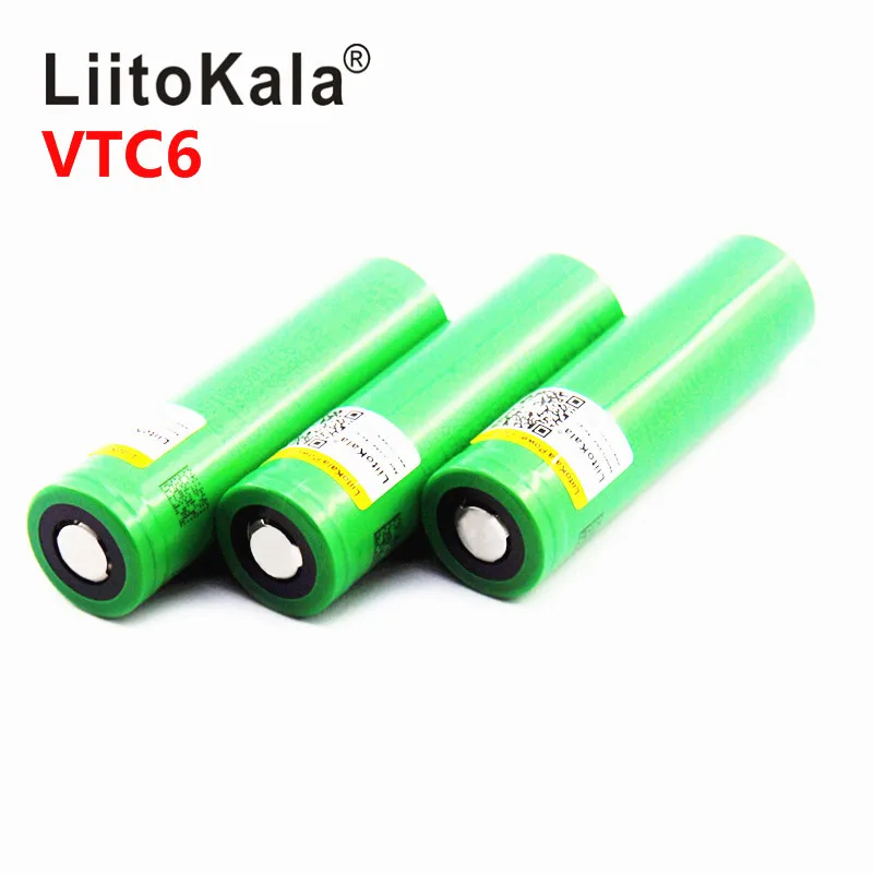 Liitokala VTC6 батарея US18650VTC6 3000mAh 3,7 v 30A высокодренажные литиевые 18650 аккумуляторные батареи с высоким разрядом