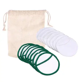 

16pcs Washable Recycled Facial Makeup Remover Mats Bamboo Fiber Three-Layer Makeup Cleansing Pad