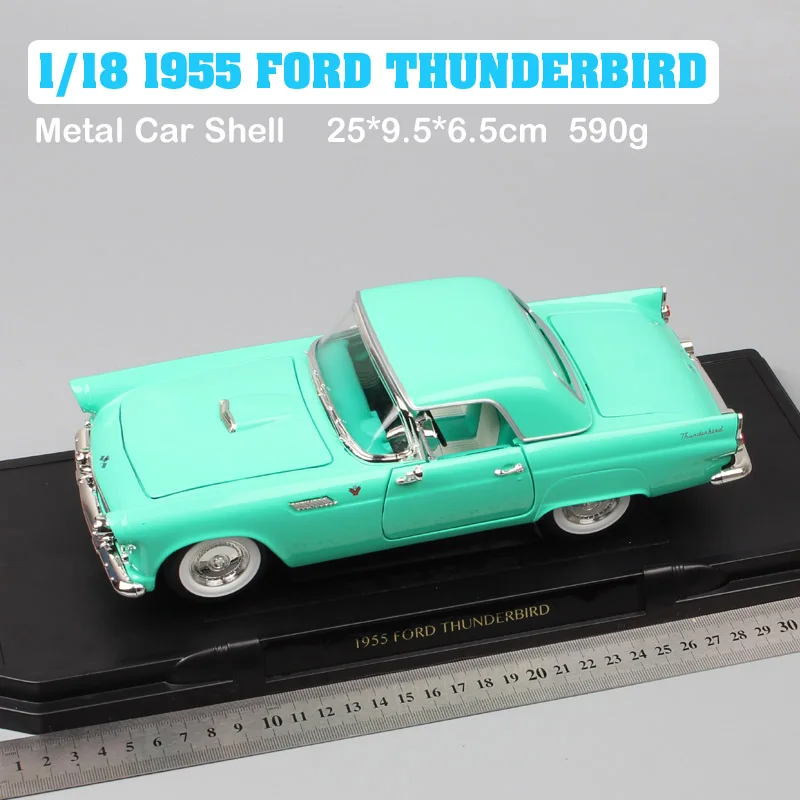 Дорожный знак большой 1:18 Масштаб 1955 Ford Thunderbird литая модель игрушечного автомобиля Replicas винтажная модель автомобиля для коллекции - Цвет: 1955 Ford Thunderbir