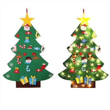 

3.2Ft Creative Felt Christmas Tree with 26 Pcs Ornaments Christmas Wall Hanging Decor Christmas Decorations Xmas Gifts with Ligh