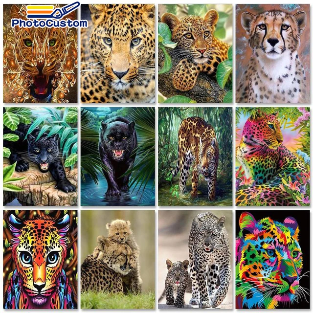 5D Diy Diamond Painting Panther Jaguar Leopard Diamond Art Animals  Embroidery Cross Stitch Mosaic Home Decoration Gifts - AliExpress