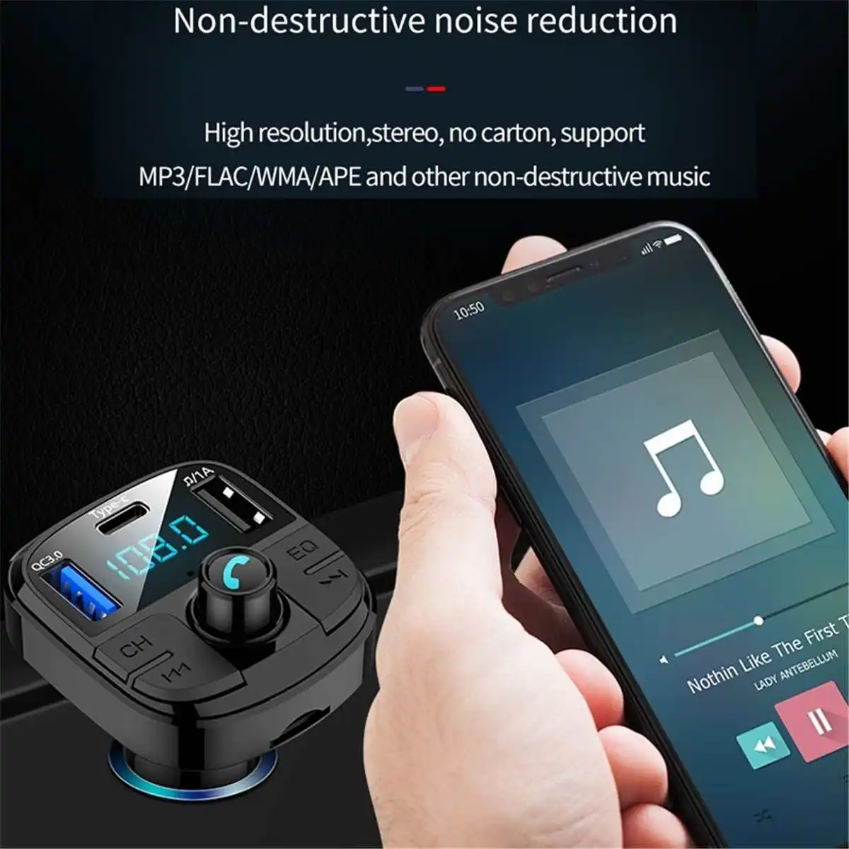 Автомобильный Mp3 музыкальный плеер bluetooth 5,0 приемник fm-передатчик двойной USB Автомобильное зарядное устройство u-диск TF карта музыкальный плеер без потерь Громкая связь