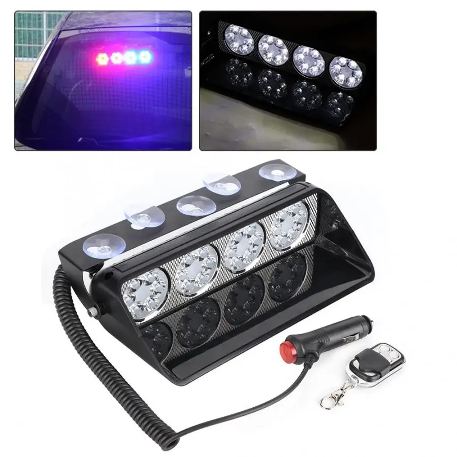 S24smd 16 светодиодный 12 в 16 Вт автомобильный лобовое стекло присоска вспышка стробоскоп световая панель авариПредупреждение Светодиодная лента(случайный цвет