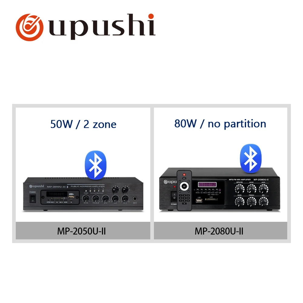 Oupushi MP-2050U-II система общественного адреса Профессиональный Усилитель постоянного давления контроль мобильного телефона USB карта воспроизведения музыки