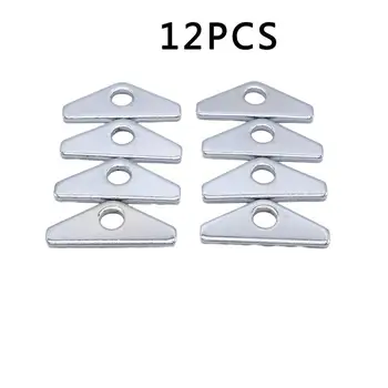 

12Pcs Chrome Plated Bonnet Chrome Valve Cover Mini Tabs Hold Down Sbf Small Block For 289 302 351W