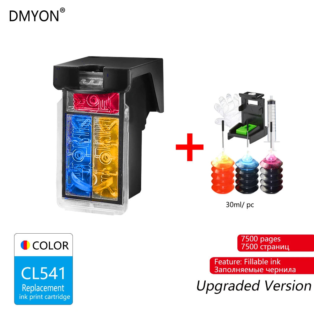 DMYON перезаправляемый картридж PG-540XL CL-541XL Замена для Canon PG540 CL541 для Canon Pixma MG4250 MX375 MX395 MX435 MX455 - Цвет: Tri-color