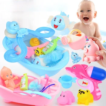

Children Baby Bath Toy Baby Bath Play Toy Set Boy Electric Water Spray Shower Girl Play Water Tub Small Fish Without Battery