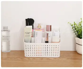 

Fashion Home Storage Basket Cosmetic Box Hollow Split Room Sorting Stand Large Capacity No-Lid Office Holder Easy To Clean