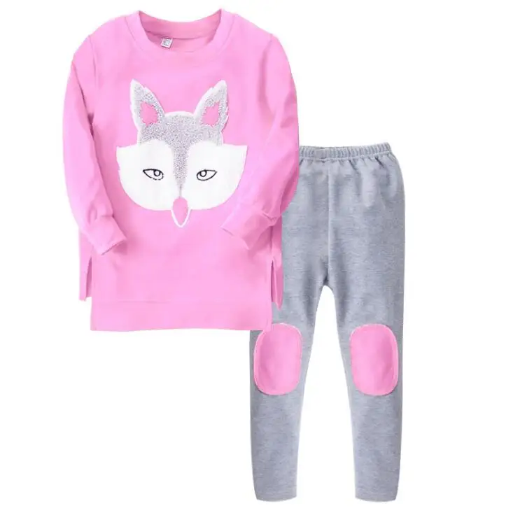 Najtaniej Zestawy ubrań dla dziewczynek jesień z długim rękawem t shirt + spodnie dresowe bawełniane ubrania garnitur dziecięce garnitury sportowe zestaw dla dzieci 6 8 10 lat