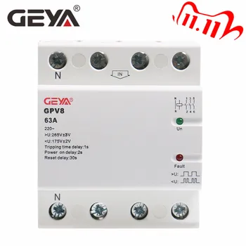 

Free Shipping GEYA GPV8-63U 220VAC Self Recovery Over Voltage and Under Voltage Protection Relay 32A 40A 50A 63A