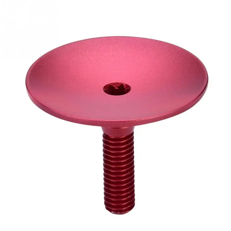 Aluminum Alloy Bicycle Headset Top Cap Bike Handlebar Cap Mountain Bike Top Cap for 28.6mm Fork Tube Cover Stem - Цвет: Красный