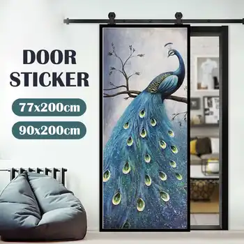 

3D Print Door Sticker Home Decor PVC Sticker DIY Artwork Decal Home Decor Waterproof Wallpaper Paper Living Room Door Poster