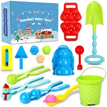 Fabricant de boules de neige en plastique, 10 pièces, moule de sable de neige d'hiver, pelle, seau, outil pour la lutte contre la neige, outils de sable, jouets de sport de plein air amusants