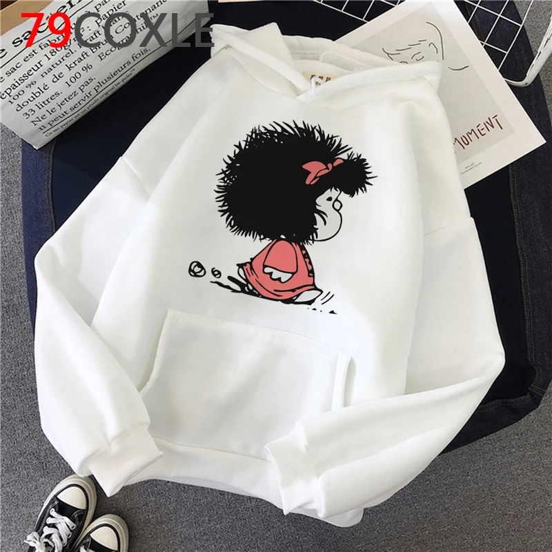 Толстовки Kawaii манга Mafalda женские Забавные Зимние Теплые Топы толстовка модная