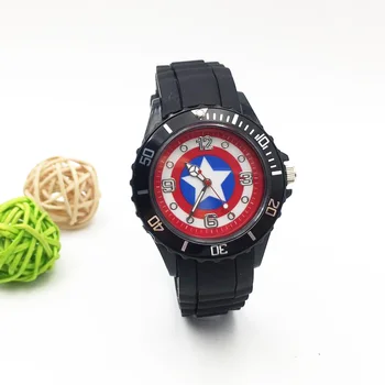 

Avenger Captain America Shield Watches Boy Quartz Fashion PU Strap Wristwatch for Children Kids Luminous Clock relogio infantil