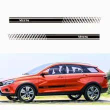 2 шт. стильная наклейка на кузов автомобиля виниловая наклейка на кузов боковая наклейка для lada Vesta автомобильные аксессуары