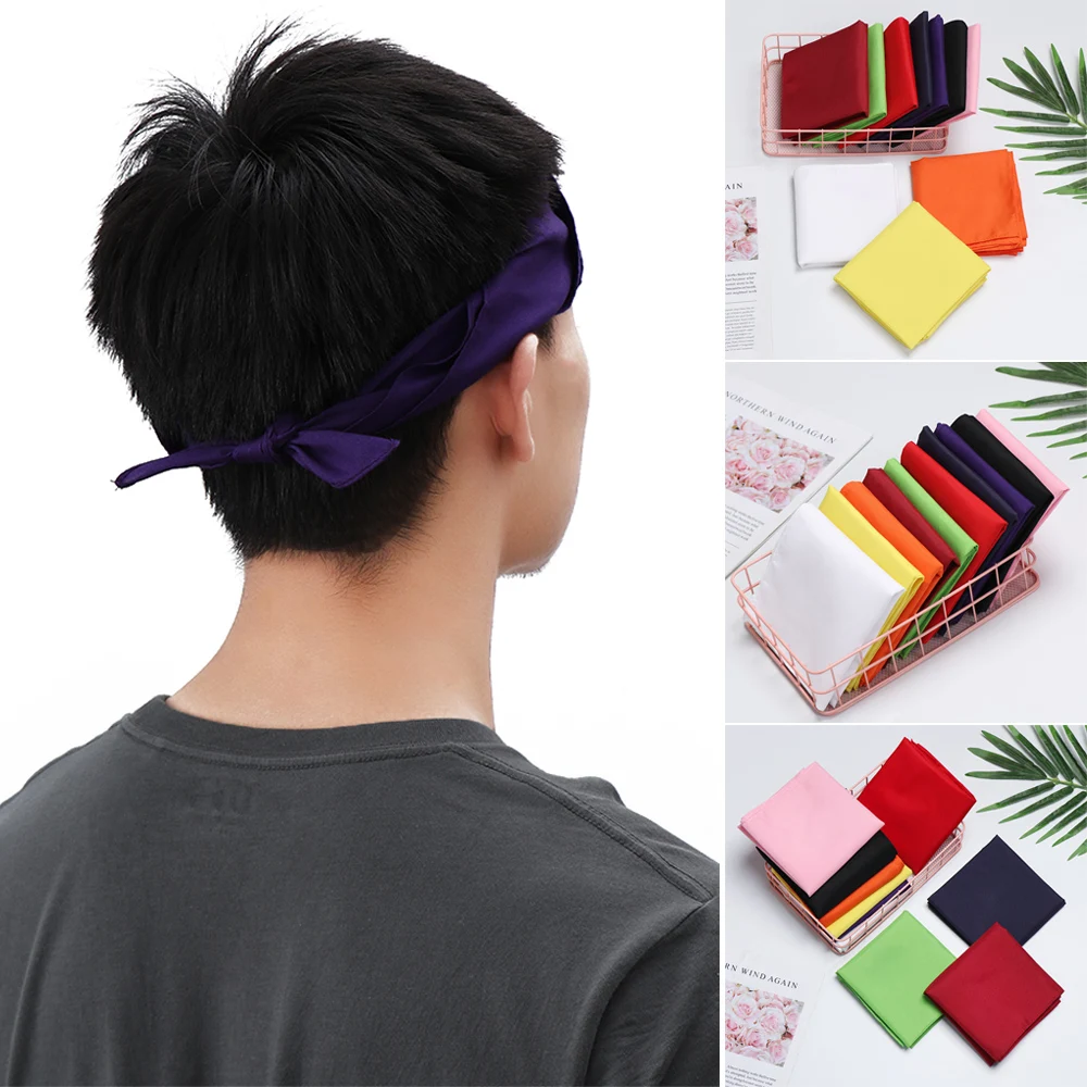 

1PC 11 Colors 100% Polyester Pure Color Bandana Riding Collar Square Headband Headwear Outdoor Motorcycle Camping Headscarf