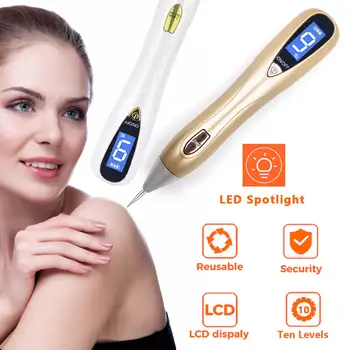 

LCD Laser Plasma Pen Tattoo Mole Removal Skin Tag Removing Freckle Nevus Dark Age Sweep Spot Remover Electric Beauty Machine Set