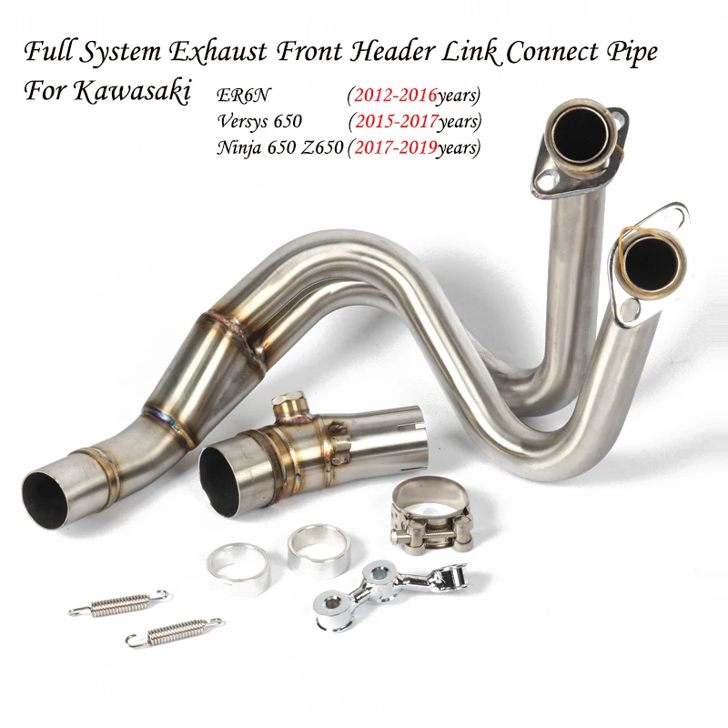 

ER6N ER6F Ninja 650F 650R Motorcycle Exhaust System Mid Front Pipe Link Pipe For Kawasaki ER6F ER6N Ninja 650R 650F Versy 650
