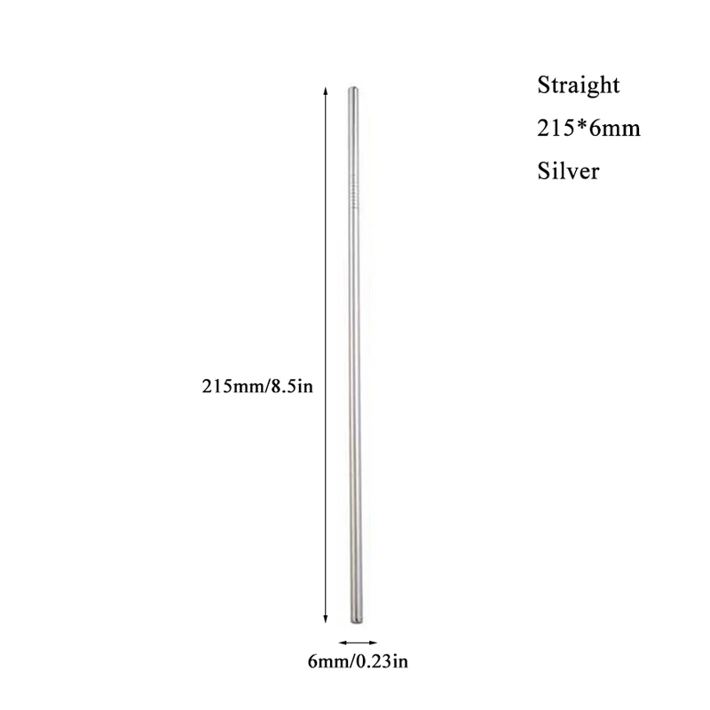Многоразовая соломенная металлическая соломинки портативная соломка из нержавеющей стали металлическая соломинка для бара вечерние аксессуары - Цвет: silver 215mm