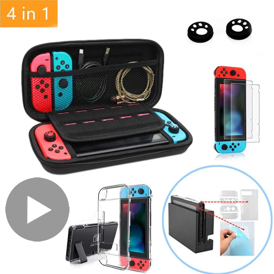 

Coque For Nintendo Switch Case Accessories Hard Housing Shell Skin Cover Joycon Joy Con Game Card Thumb Grip Protective Controls