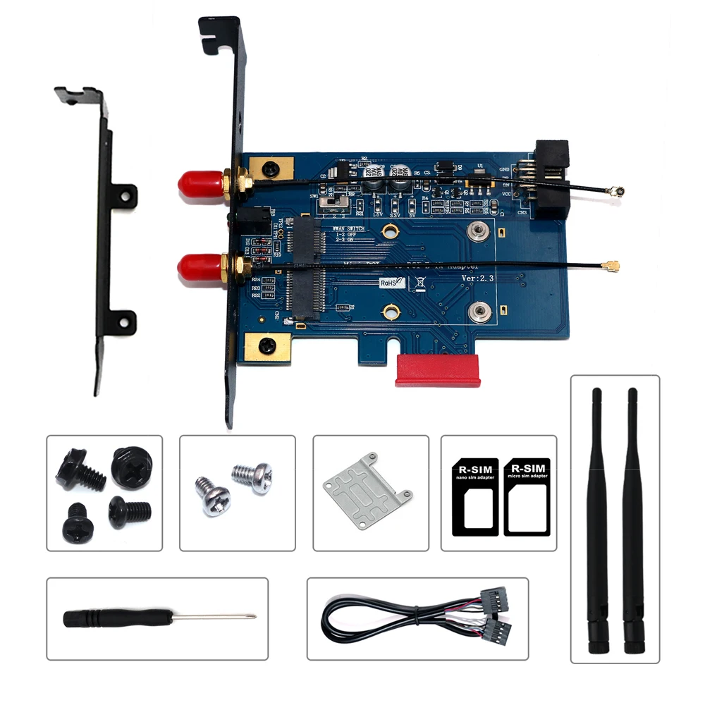 PCI-E Wi-Fi адаптер PCIE Bluetooth мини PCI Express к X1 сетевая карта для Mini E 3G/4G/LTE + слот SIM-карты |
