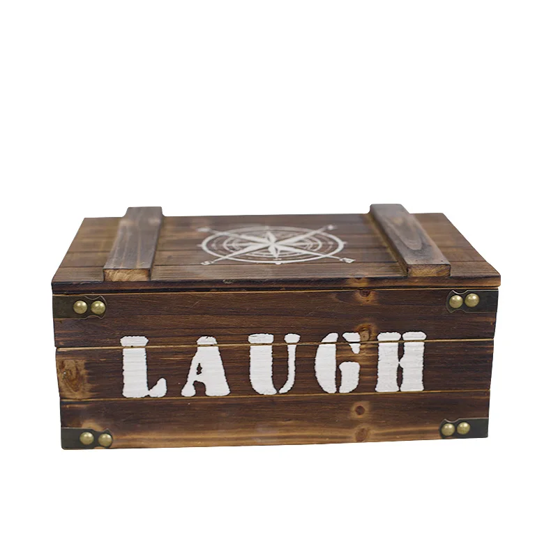 

2 equal dividers retro vintage solid wooden decorative storage boxes