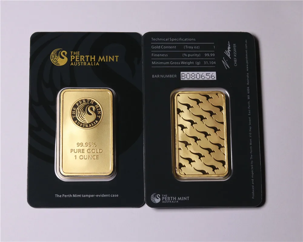 The Perth Mint 1 Oz Troy 99 99 Pure Gold Plated Replica Souvenir Australia High Relief Token Gold Bar Free Shipping Non Currency Coins Aliexpress
