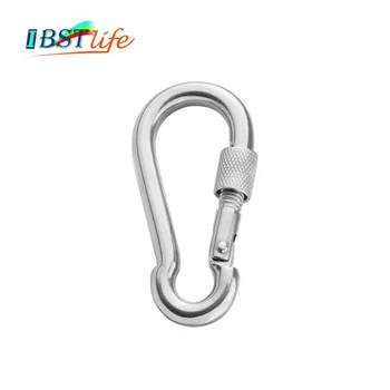 

M8*80mm Multifunctional 304 Stainless Steel Spring Snap Carabiner Quick Link Lock Ring Hook snap shackle Chain Fastener Hook