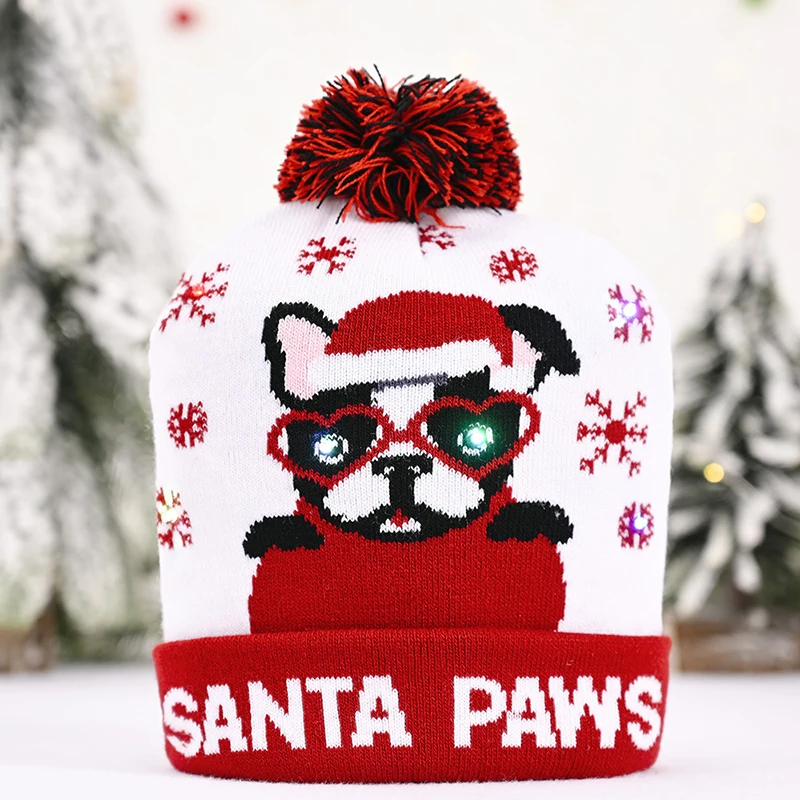 Fashion New Style LED Luminous Knitted Beanie Hat Ugly Sweater Christmas (battery Included) |