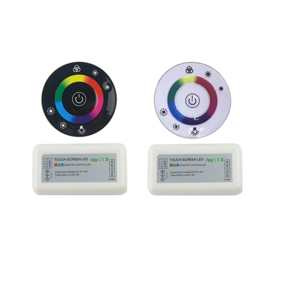 

DC12V-24V LED Touch Round Screen RGB Controller 18A 7 Keys RF Remote 3CH led controller for 5050 3528 2835 RGB LED strip lights