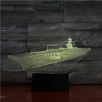 

The Ship 3D Lamp Multi-color with Remote Battery Powered for Bedside Decorative Led Night Light Lamp Atmosphere 2019 Hot Selling