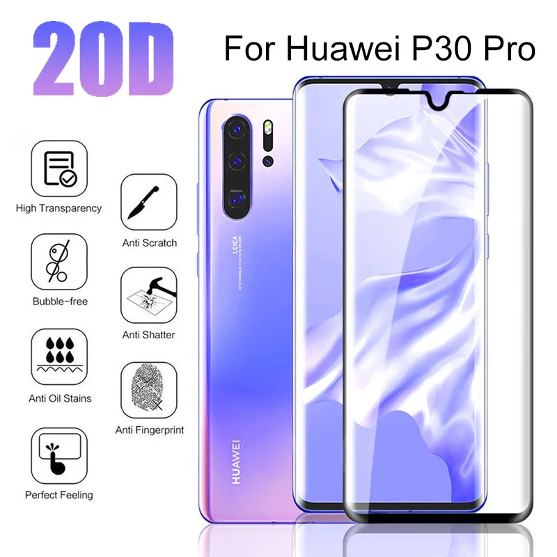 Полностью изогнутое закаленное стекло для huawei P30 Pro Защитная пленка экрана lite P 30pro