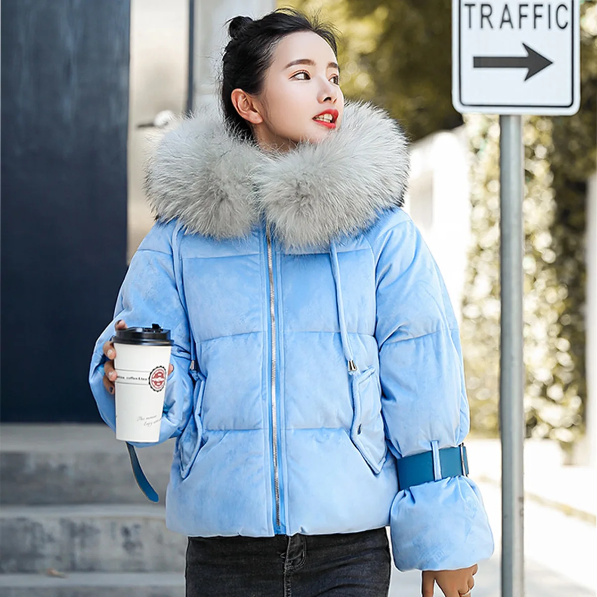 Tcyeek зимняя куртка женская мода Parkas Mujer корейская мягкая теплая Женская куртка+ большой мех с капюшоном дамское пальто Hiver 606