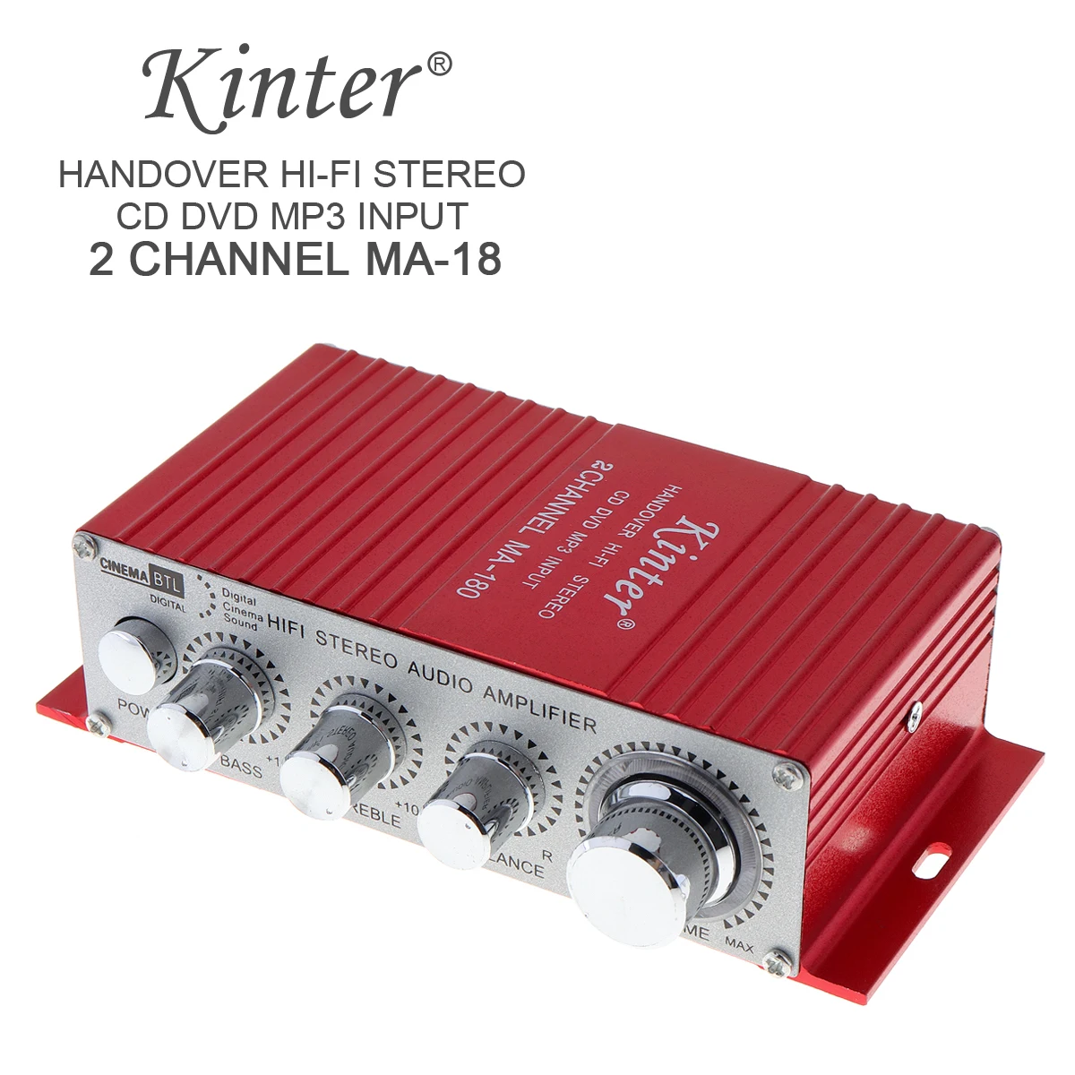 

Kinter MA-180 Mini USB Alloy Car Audio Amplifier 2CH Stereo HIFI Amplifier for Boat Amp:Red 12V Auto Power Amplifiers