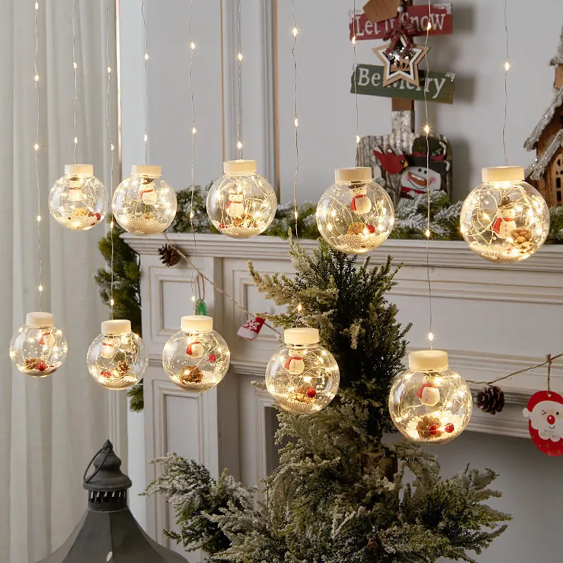 Cnu Christmas Lighting 2022 New Year 2022 Led Curtain Light Santa Claus Snowman Wishing Ball Christmas  Day Shop Shop Window Dress Up Christmas Tree Decor|Ball Ornaments| -  Aliexpress