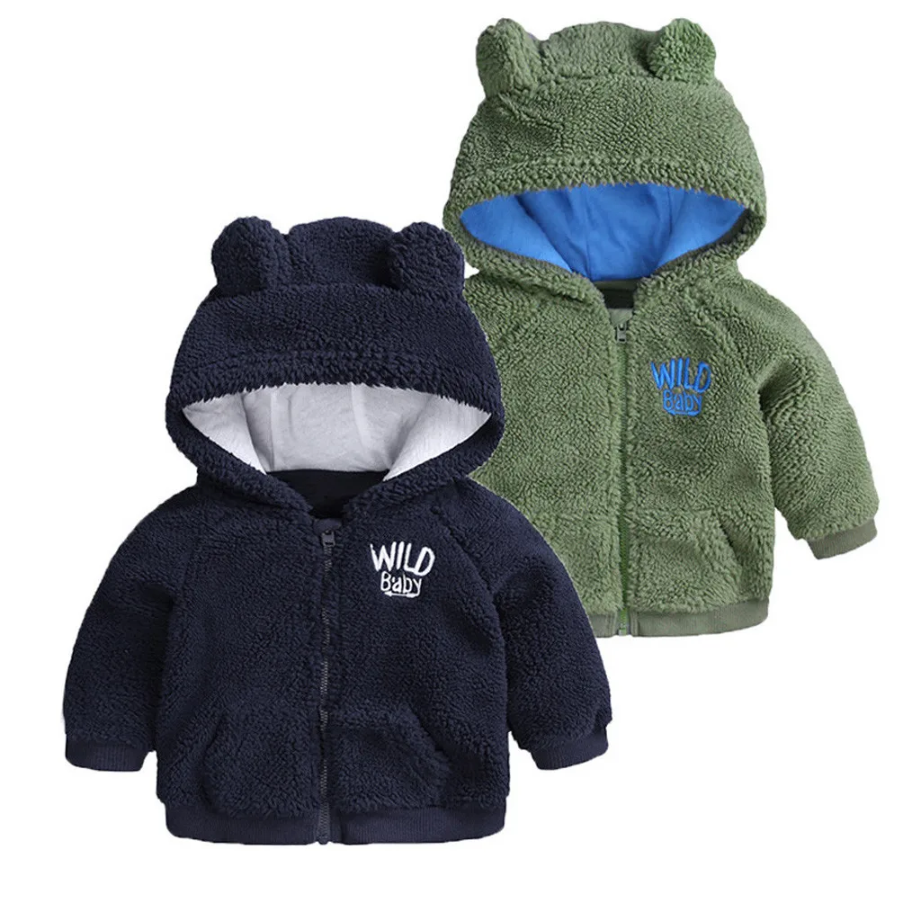 Детское пальто для новорожденных мальчиков и девочек; теплое пальто с капюшоном и длинными рукавами с изображением медведя из мультфильма; зимний комбинезон; casaco infantil Feminino Bewborn; пальто