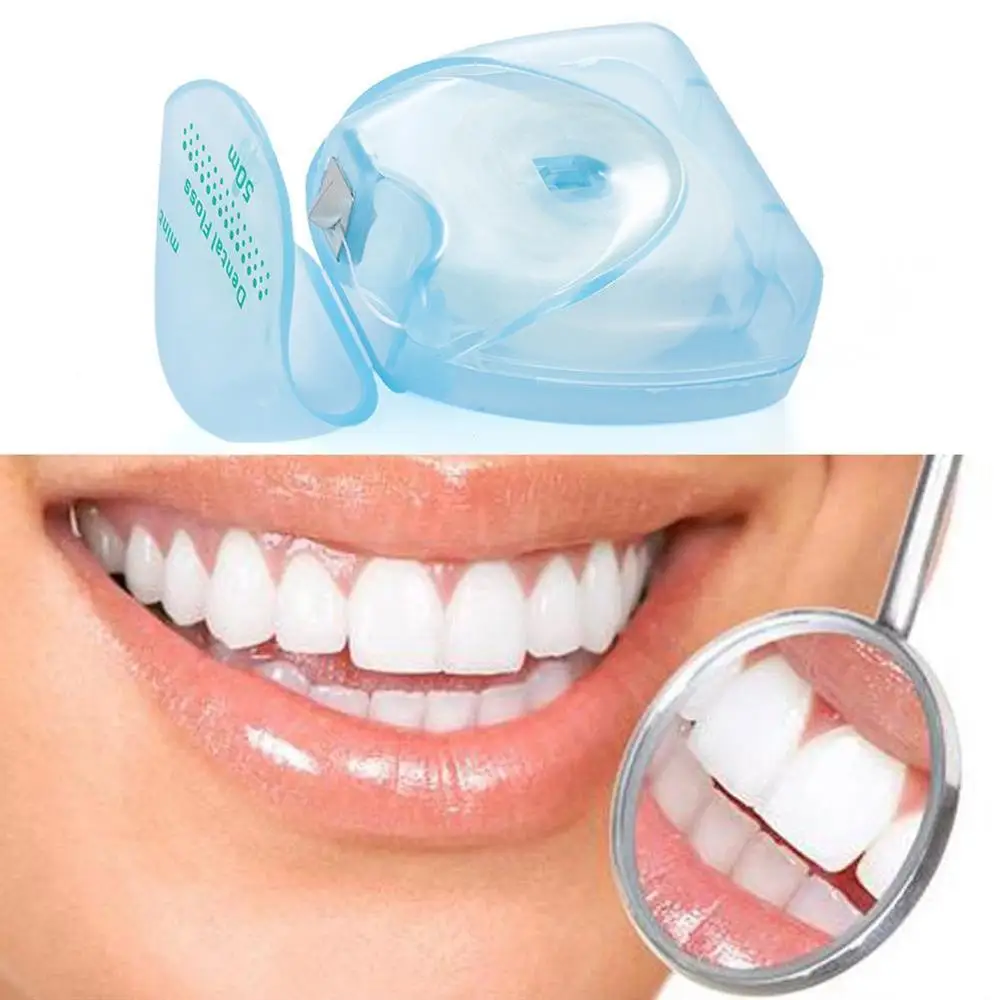 

Dental Floss 50 meter 54 Yard Wire Floss Dental Mint Flavor Floss Pick Dental Flosser Interdental Brush Tooth Pick Stick