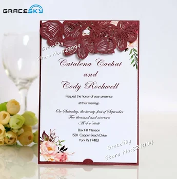 

30pcs/lot 2020 NEW laser cut Leave design paper Save The Date RSVP wedding invitation cards with text customized