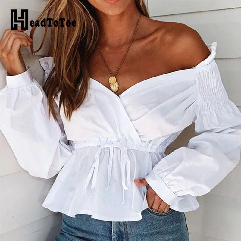 

Solid Color Drawstring Lantern Sleeve Women Blouse Tops Autumn Long Sleeve Office Ladies Casual Blouses Workwear