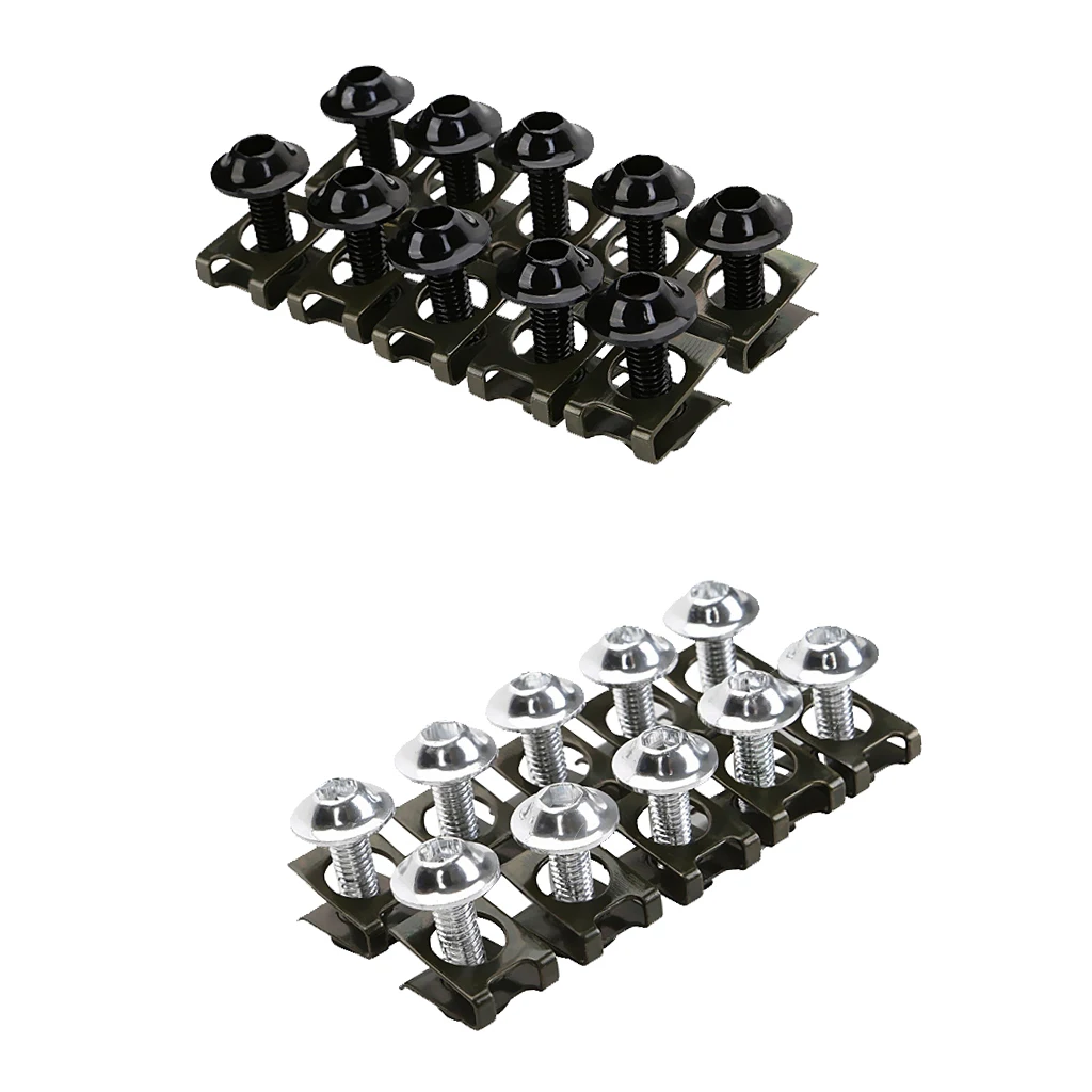 20 Pieces Motorcycle Car License Number Plate Frame Screws Bolts Nuts 6mm